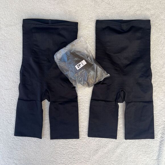NWOT 2 Pk Brazil Tuck Black Shapewear Tummy Thighs Plus Rear Shaper Inserts Sz 2 - Picture 1 of 7